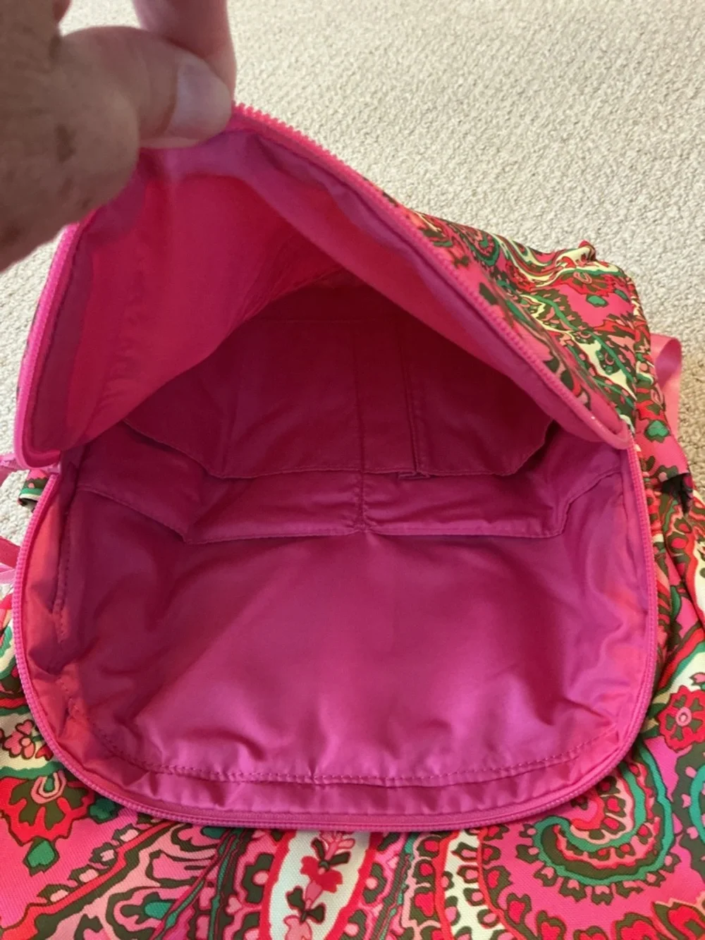 NWT Vera Bradley Capri Pink Paisley Print Essential Large Backpack